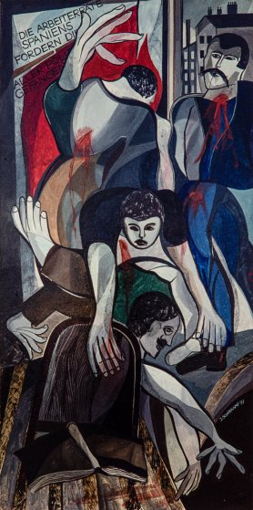 Ermordung der spanischen Anwälte (2. Tafel), Öl, 1977